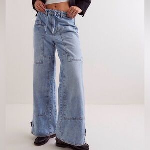 Free People CRVY Outlaw Wide Leg Jeans Size XL NWOT